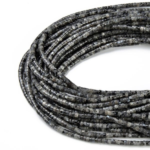 Natural Larvikite 4x2.5mm Heishi Rondelle Beads