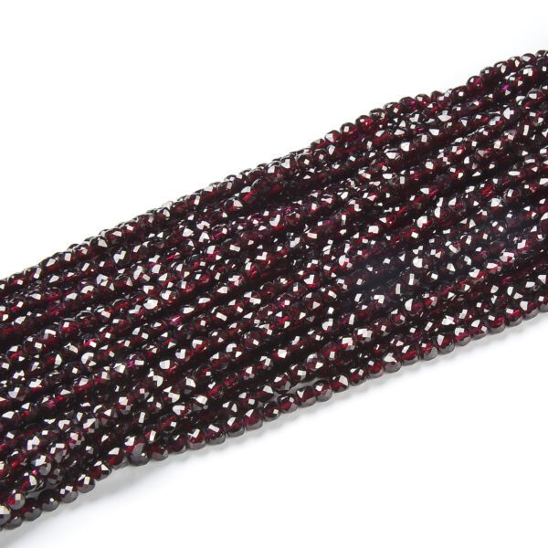 Faceted Natural Red Garnet Rondelle Beads