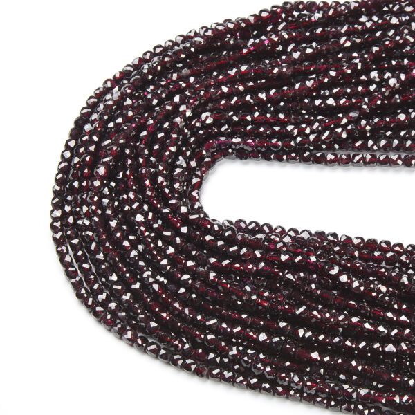 Faceted Natural Red Garnet Rondelle Beads