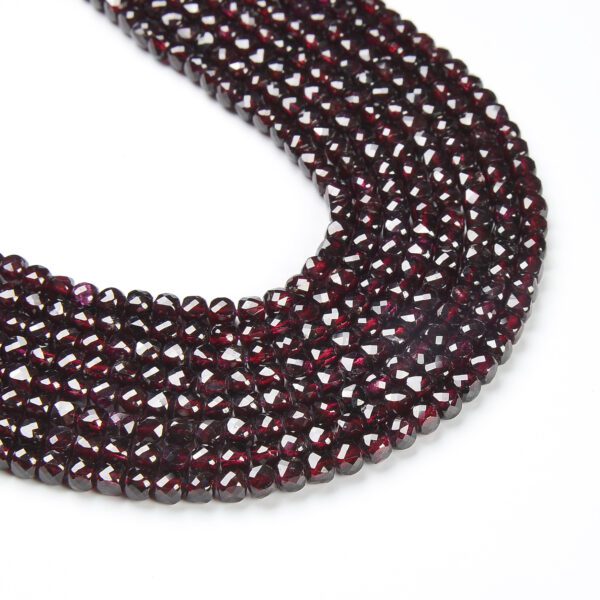 Faceted Natural Red Garnet Rondelle Beads