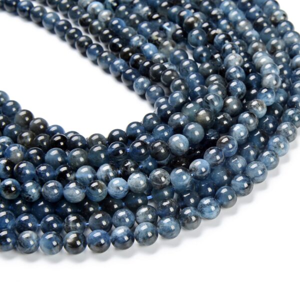 Natural Intense Deep Blue Aquamarine Round Beads
