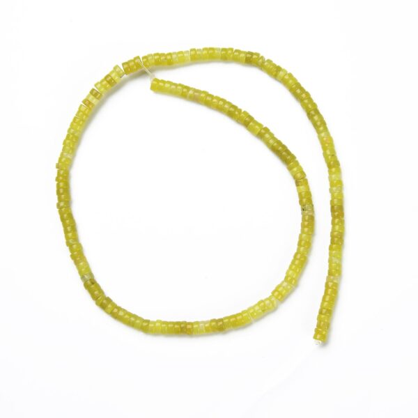 Natural Yellow Color Lemon Jade Heishi Rondelle Shape