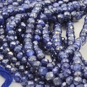 AAA Micro Faceted Natural Blue Mystic Moonstone Loose Beads Blue Moonstone Mystic Coated Beads 3mm 15.5" Full Strand PRP486
