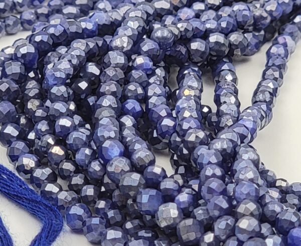 AAA Micro Faceted Natural Blue Mystic Moonstone Loose Beads Blue Moonstone Mystic Coated Beads 3mm 15.5" Full Strand PRP486