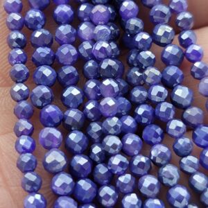 AAA Micro Faceted Natural Lavender-Blue Mystic Moonstone Loose Beads Natural Gemstone Beads 3mm 15.5" Full Strand PRP487