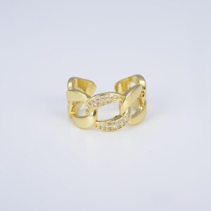 Adjustable Gold Chain Ring