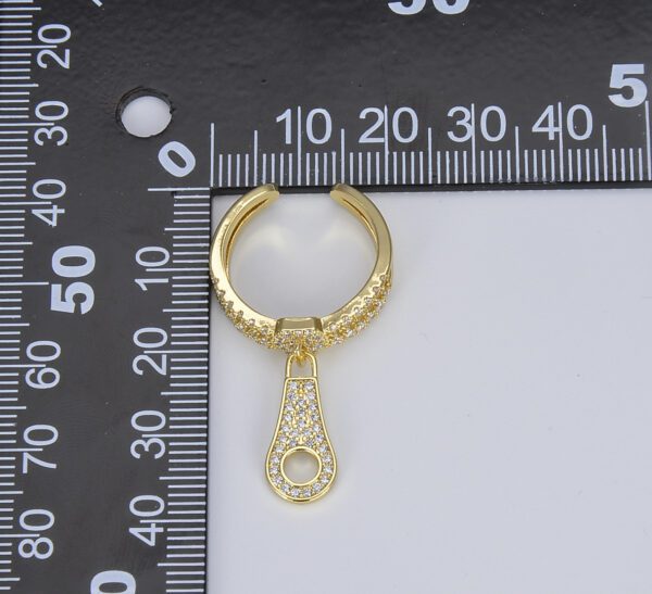 Measuring Gold Filled Adjustable Zipper Ring