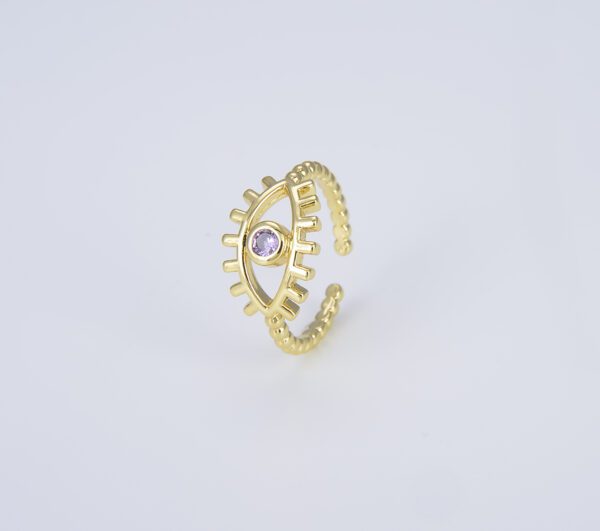 Dainty Evil Eye Stacking Ring