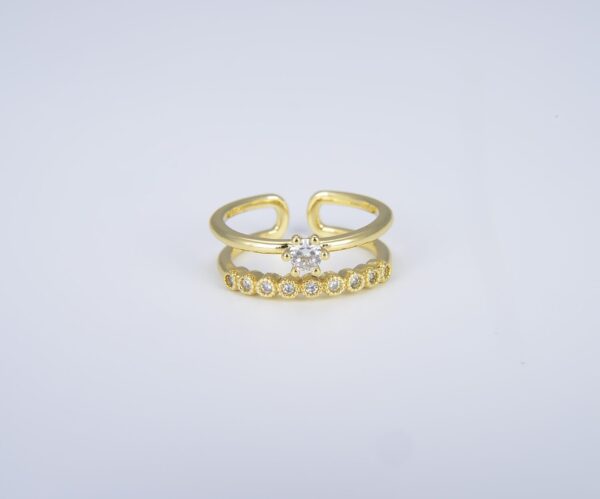 Round Cut CZ Adjustable Ring,