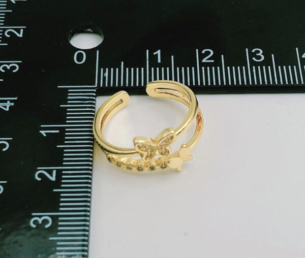 Measuring Butterfly Ring Dainty Adjustable Monarch Ring