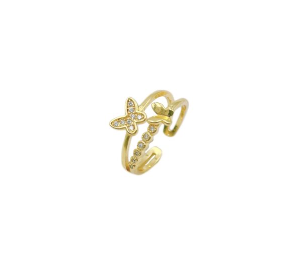 Butterfly Ring Dainty Adjustable Monarch Ring