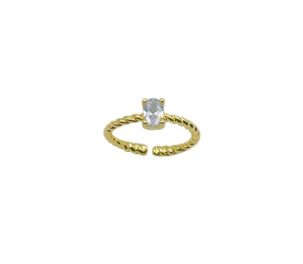 Princess Cut Diamond CZ Adjustable Ring