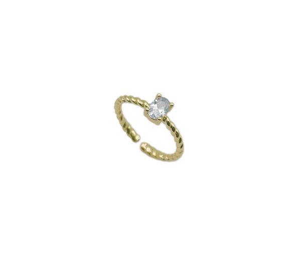 Princess Cut Diamond CZ Adjustable Ring