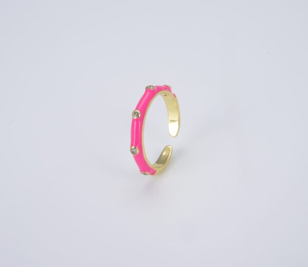 Pink Enamel Ring Band