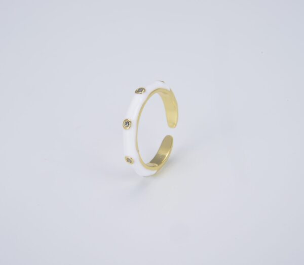 White Enamel Ring Band