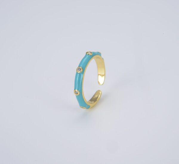 Sky Blue Enamel Ring Band