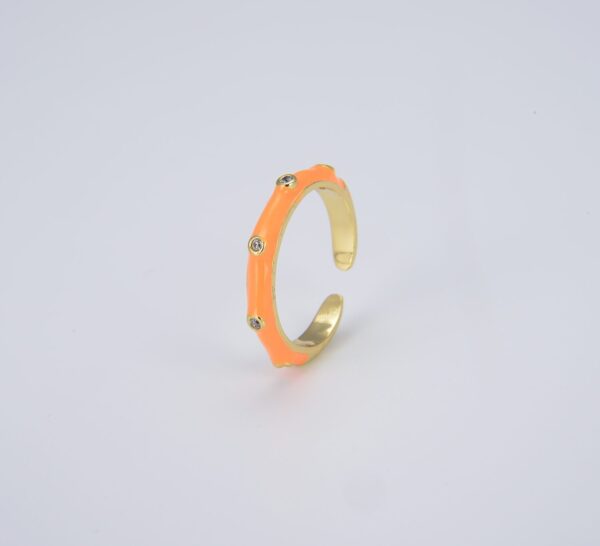 Orange Enamel Ring Band