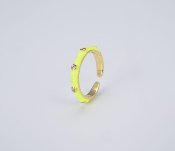 Yellow Enamel Ring Band