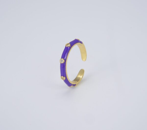 Violet Enamel Ring Band