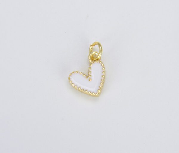 Gold Filled Dainty Neon Enamel Heart Charm Pendant