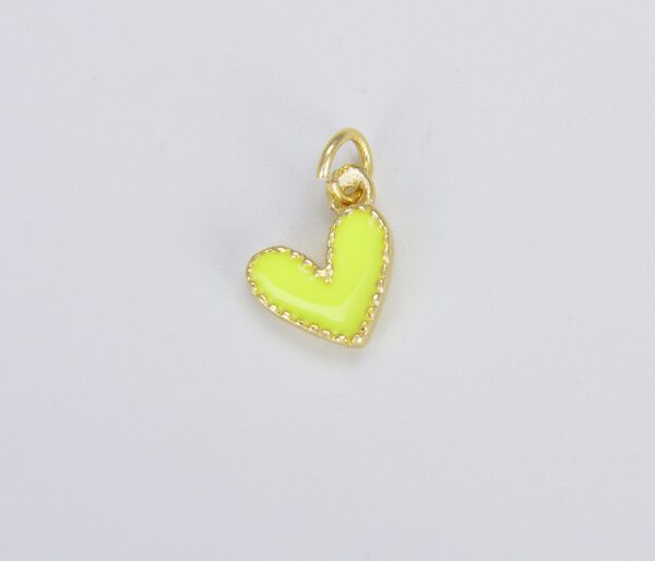 Gold Filled Dainty Neon Enamel Heart Charm Pendant