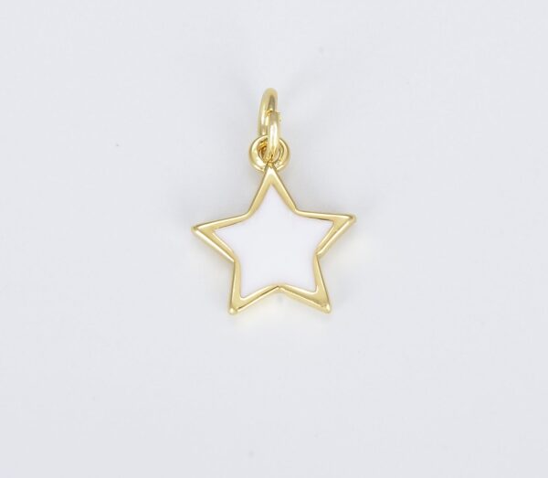 White Enamel Star Charm