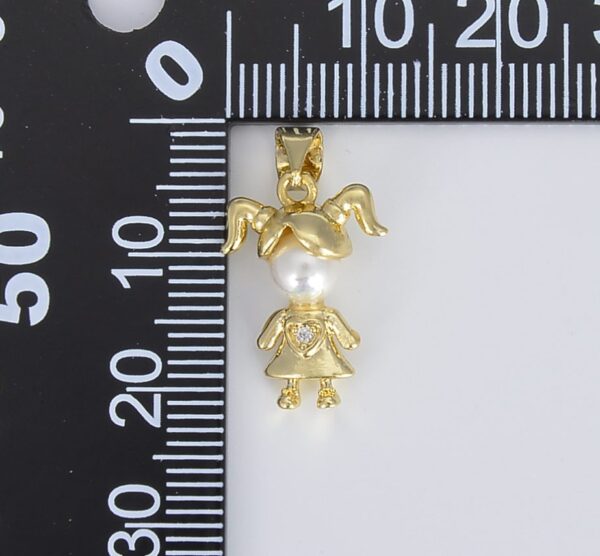 Gold Filled Boy and Girl Charm with Pearl
