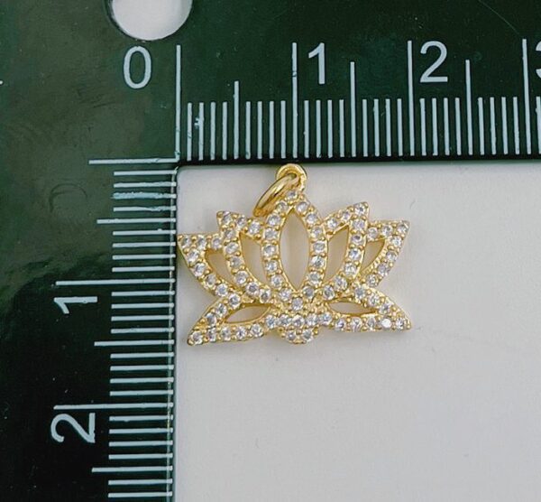 Gold Filled Lotus Cubic Zirconia Charm