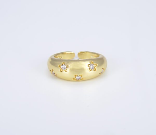 Gold Filled Flower Adjustable Open Ring