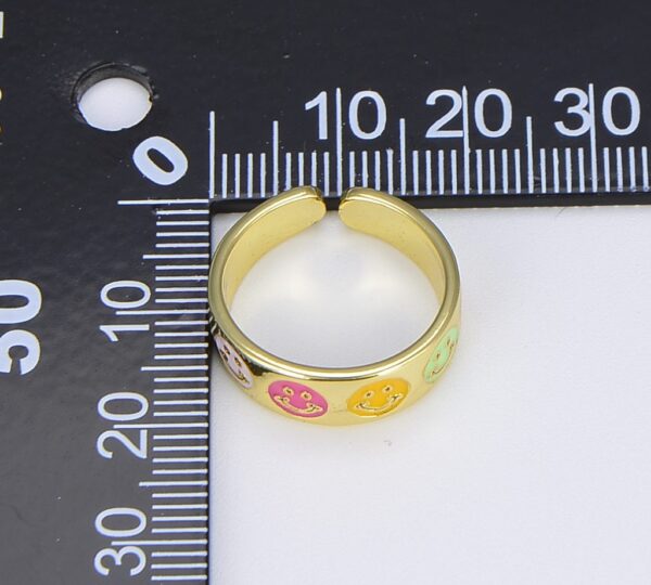 Gold Filled Happy Face Adjustable Open Ring