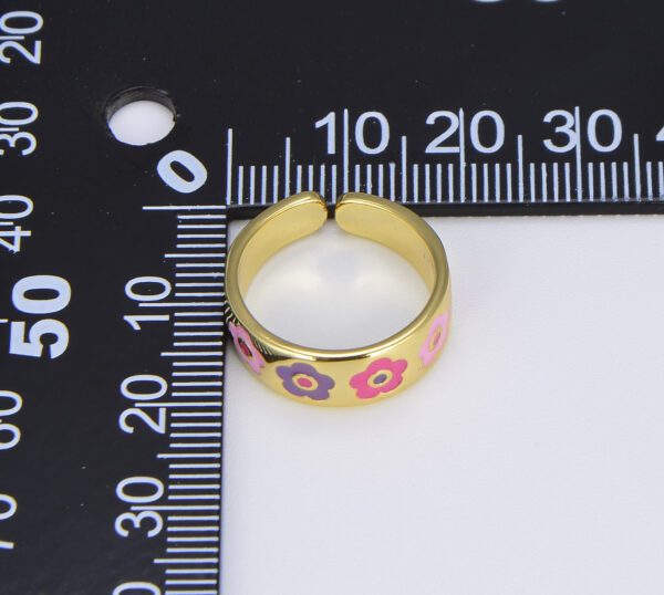 Gold Filled Flower Adjustable Open Ring