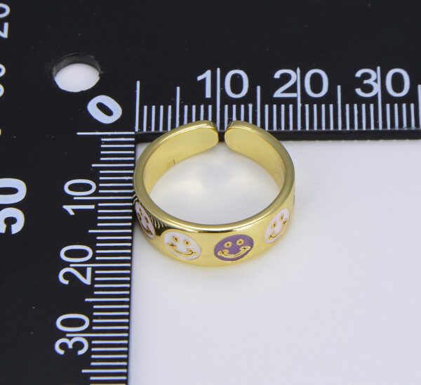 Gold Filled Happy Face Adjustable Open Ring