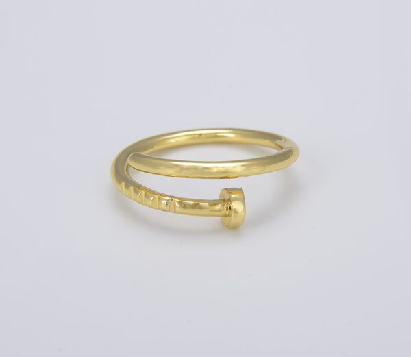 Gold Filled Spiral Adjustable Nail Ring