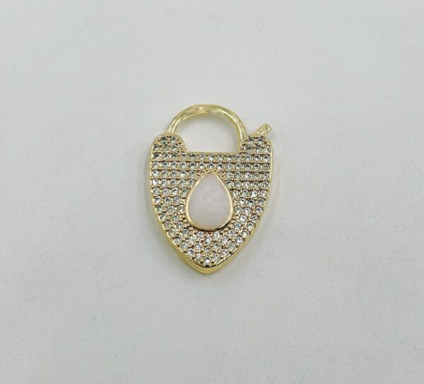 Gold Dainty Teardrop Padlock Clasp