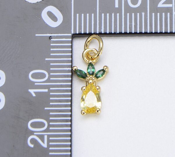 Gold CZ Micro Pave Pineapple Charm