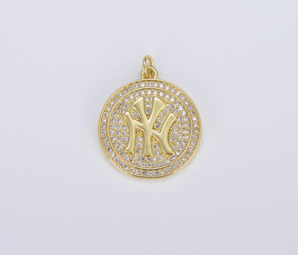 Gold New York Yankees Logo Medallion Charm