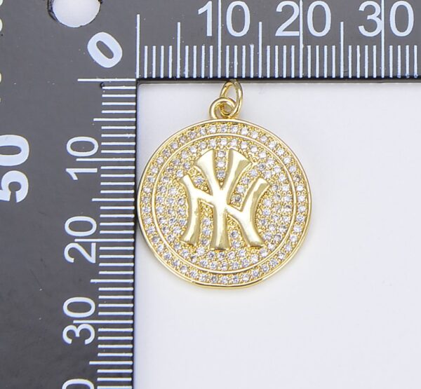 Gold New York Yankees Logo Medallion Charm