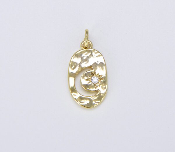 Dainty Gold Crescent Moon and Star Charm