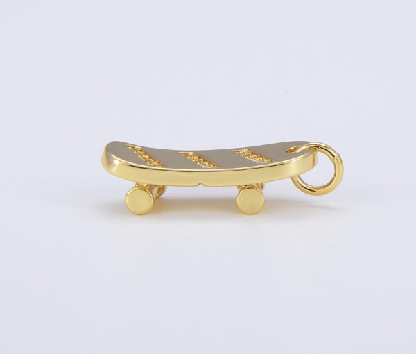 Gold Skateboard Charm