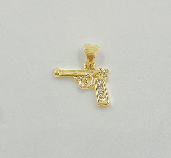 Gold Gun Pistol Charm