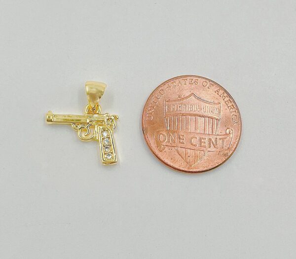 Gold Gun Pistol Charm