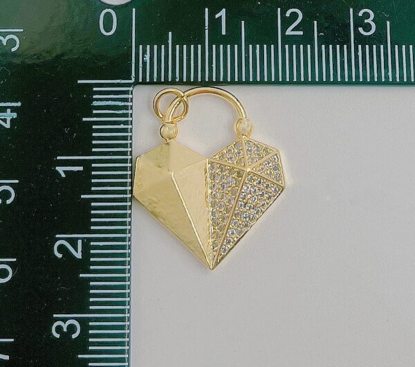 Gold Plated 3D Heart Charm Pendant