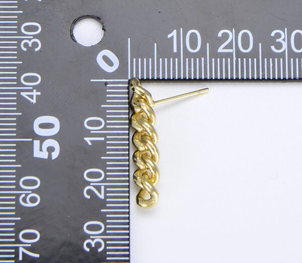 Gold Chunky Curb Chain Link Earrings