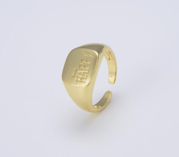 Gold Be Happy Open Adjustable Ring
