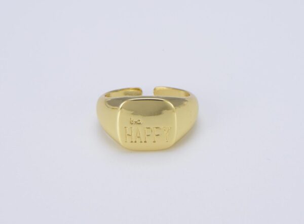 Gold Be Happy Open Adjustable Ring
