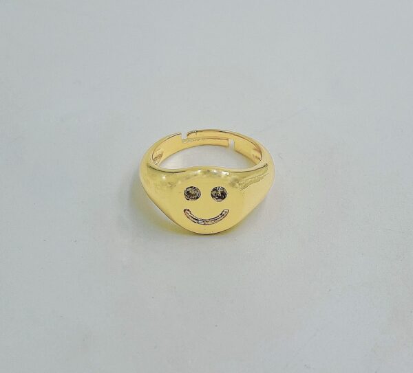 Gold Happy Face Ring