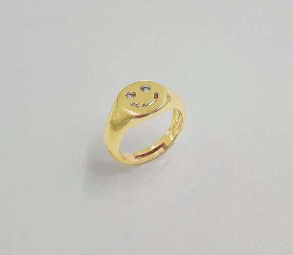 Gold Happy Face Ring