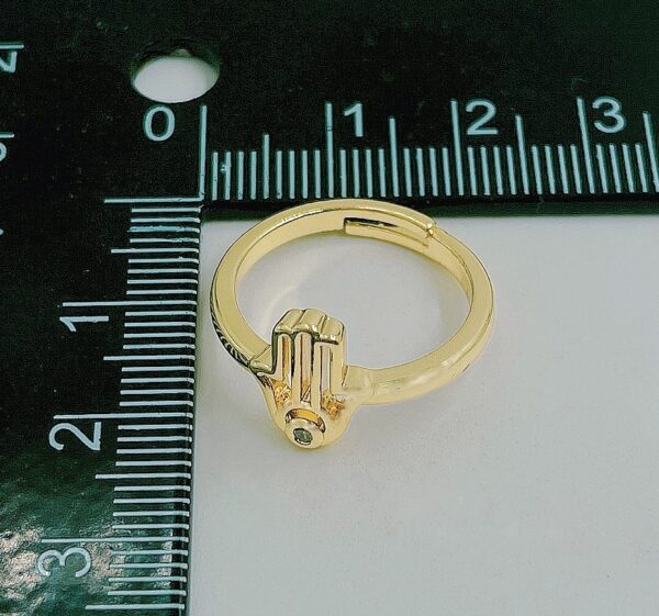 Gold Hamsa Hand Adjustable Ring
