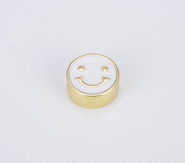 Colorful Smiley Face Coin Shape Spacer Beads