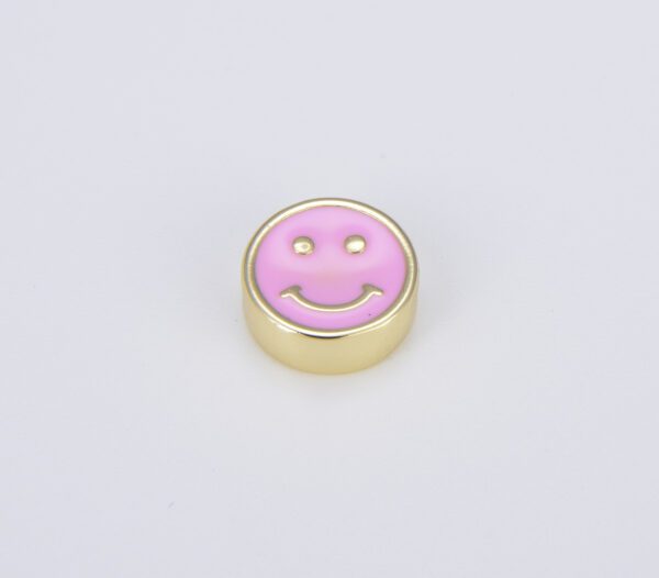 Colorful Smiley Face Coin Shape Spacer Beads